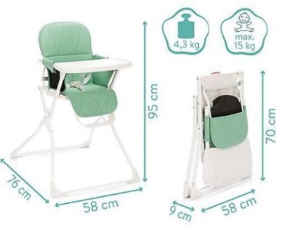 כסא אוכל חתיך מתקפל ביד אחת קל משקל אחסון מינימלי דגם Fresco