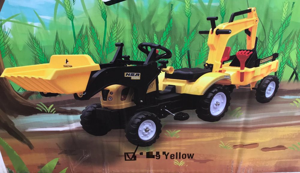 טרקרטור ענק 179 ס";מ אורך! הכולל כף קידמית עולה יורדת באגר אחורי ועגלה עם את וכף חפירה