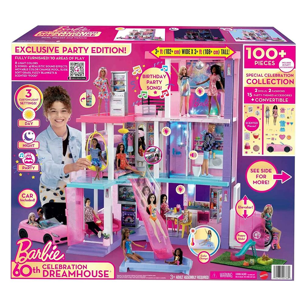 בית בובות מקורי ענק של ברבי Barbi עם יותר מ-100 חלקים כולל מעלית חשמלית וריהוט