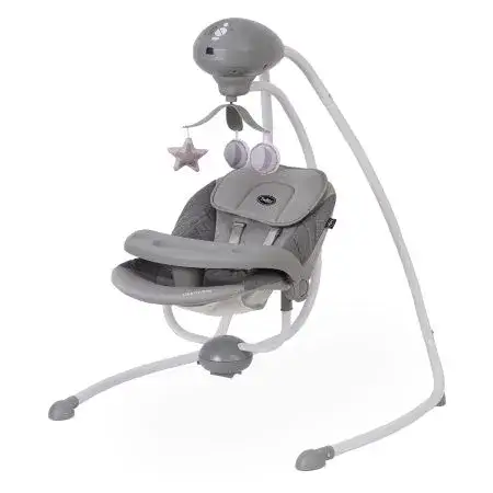 נדנדה לתינוק ליברטי עם מובייל מנגן מושב מסתןבב מסגרת לבנה – Liberty Bay™ White Frame