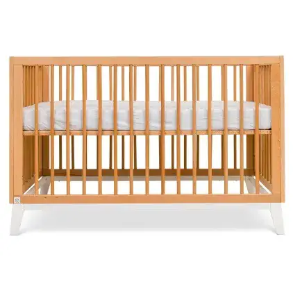 מיטה תינוק וויני טבעי בסיס לבן חומר גלם: עץ בוק מלא