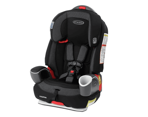 כסא בטיחות 3 ב 1 נאוטילוס Nautilus 65 שהוא גם בוסטר מבית גרקו Graco ניתן לכיונון עדין מצבי השכיבה.