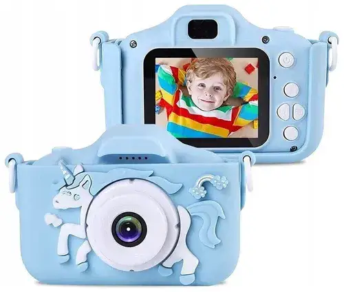 מצלמה לילדים - תמונות ווידאו 1080P.מצלמה לילדים עם תמונות ווידאו כרטיס זיכרון + כיסוי סיליקון מצלמה קומפקטית לילדים