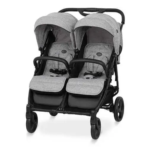 עגלת תאומים/אחים דובלו מבית אינפנטי INFANTI DOBLO צבע אפור\שחור