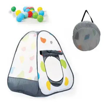 אוהל משחק צבעוני עם 100 כדורי משחק צבעוני