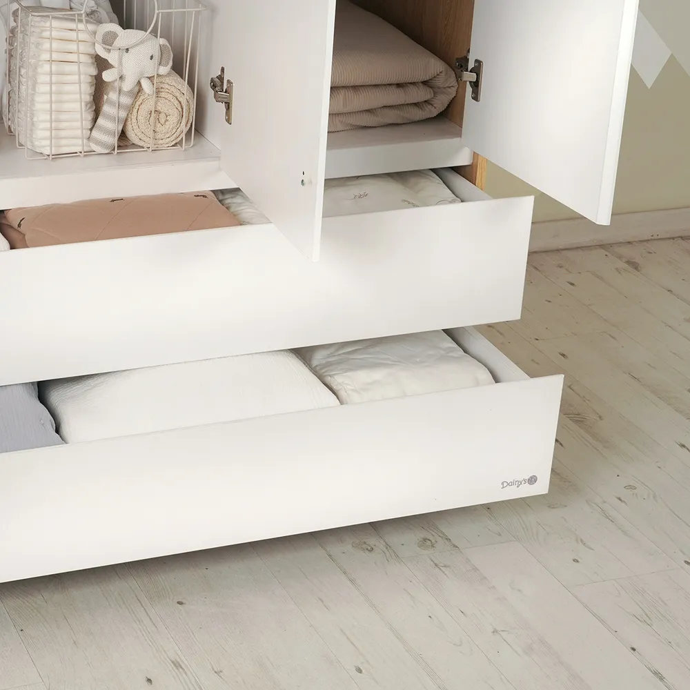 ארון בגדים דייניז בריידי לבן/עץ – Dainy’s Brady™ Wardrobe White/Wood 120x60x200 cm