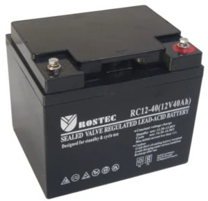 מצבר נטען 12 וולט 40 אמפר/שעה רוזטק Rostec A שנה אחריות 12V/40A