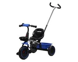 תלת אופן אינפנטי איכותי עם מוט שילדת מתכת גלגל קדמי 10"; גילאי 1.5-4 שנים