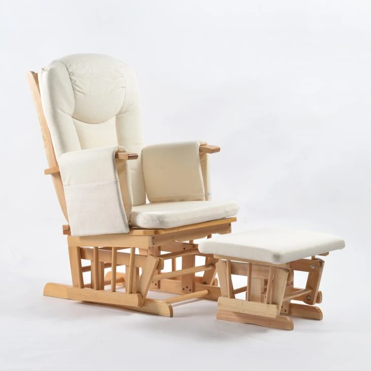 כורסת הנקה קומפורט שמנת כורסת הנקה מתנדנדת מעוצבת עם הדום מפנק