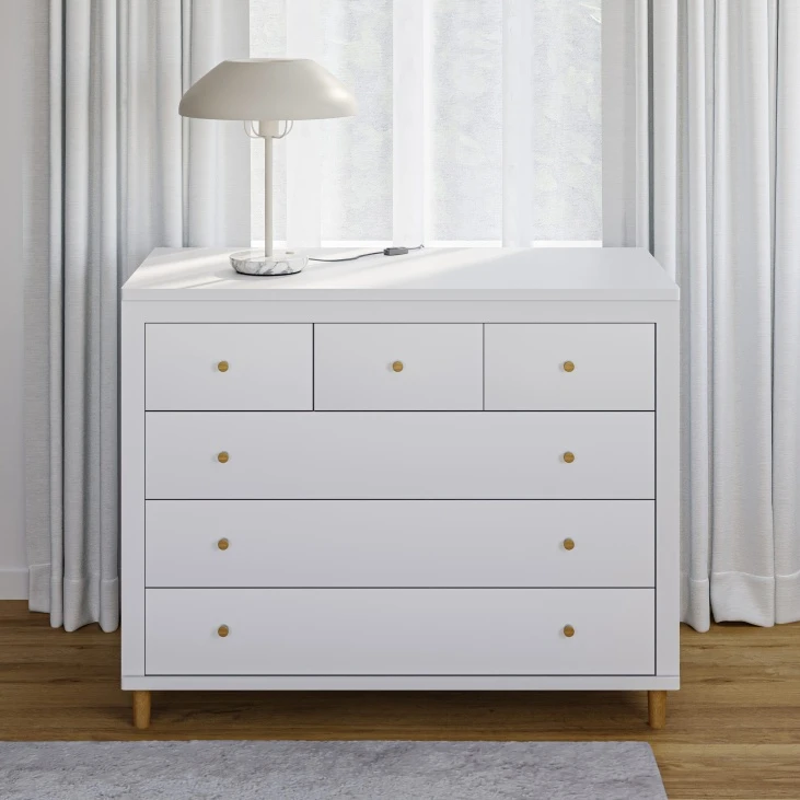 שידה בנקוק לבן נגיעות טבעי רוחב 120 ס";מ