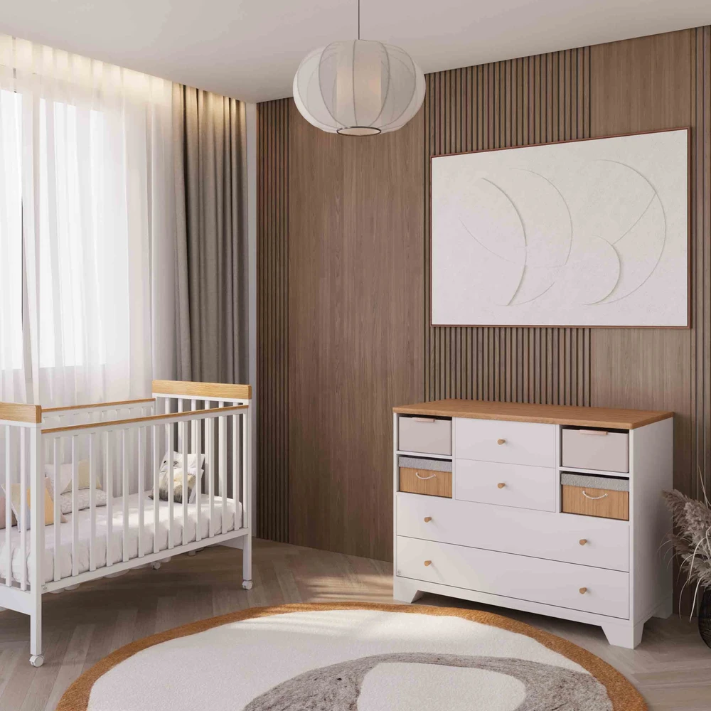 חדר לתינוק מיקונוס סלסלאות לבן טבעי COLLECTION 2025!!!