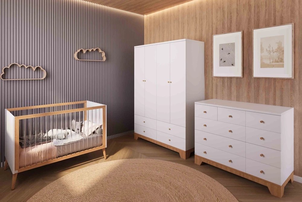 חדר לתינוק קאייפטאון ראטן לבן – טריקה שקטה- COLLECTION 2025 !!