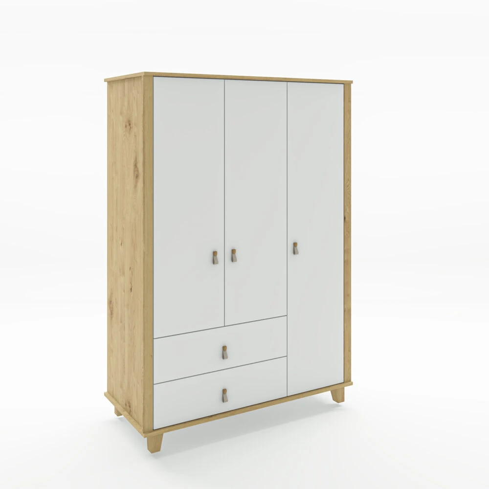 ארון בוסטון 3 דלתות ארון מעוצב ומרווח לילדים מדגם בוסטון בעל 3 דלתות. צבעי הארון הם לבן בשילוב אלון.