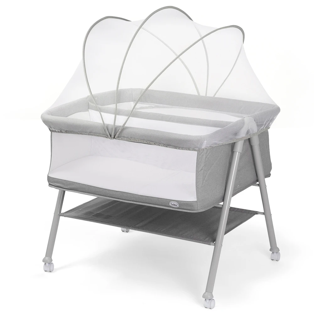 עריסת תאומים טוויגי דאלאס דאבל אפור / מסגרת אפורה – Twigy Dallas Double Baby Crib Rocky