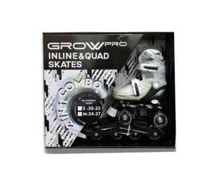 קומבו סקייט ורוד Grow Pro קומבו סקייט – גם רולר וגם סקייט במוצר 1 ! אורות בגלגלים