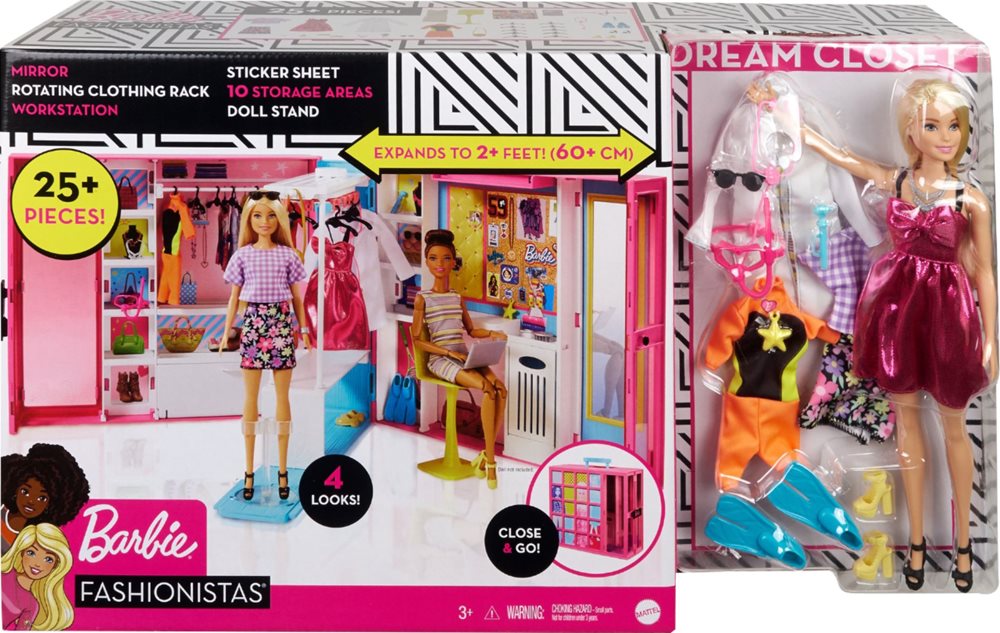 חדר ארונות החלומות של ברבי Barbie Dream Closet כולל 25 אביזרים שונים