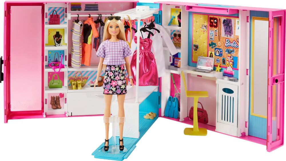 חדר ארונות החלומות של ברבי Barbie Dream Closet כולל 25 אביזרים שונים