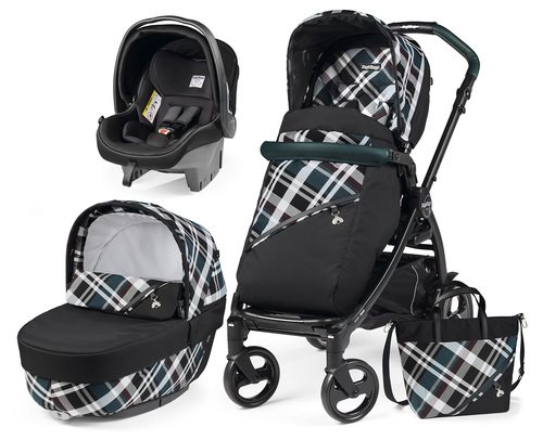 עגלה בוק Tartan Luxe Elite Premium 2020 Peg perego עגלת תינוק בגרסה יוקרתית מודולרית הכוללת שלדה, מושב טיולון, אמבטיה, סל קל ותיק