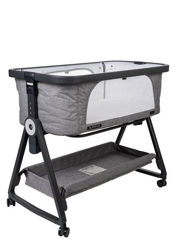 עריסה נצמדת למיטה NOA אפור מלנג'; עריסה נצמדת למיטה מעוצבת של חברת Sport line