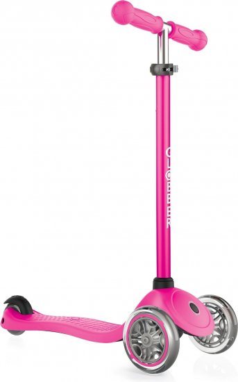 קורקינט Globber Primo - אדום ניאון עם תאורה בגלגלים