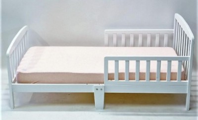 מיטת מעבר דגם אינפנטי 6 רגליים מעקה משתנה בעיצוב סולידי עשויה מעץ אורן מלא