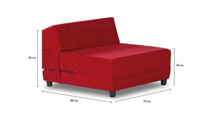 ספה נפתחת למיטה עם רגליים