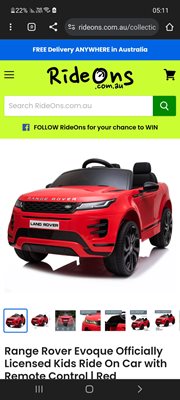 ריינג' רובר discovery 12v 2 מקומות עם שלט הורים. כולל כל התוספות