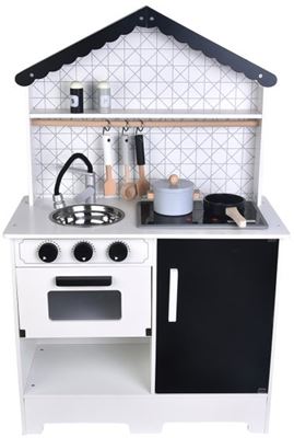 מטבח איכותי בצבעי שחור לבן כולל אביזרים מבית פיט טוייס