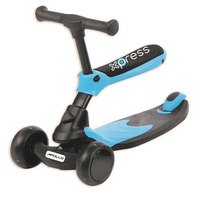 קורקינט apollo scooter 2 in 1 גלגלי LED דולקים בצבע כחול או ורוד