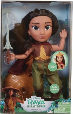בובה מקורית של Raya הלוחמת מבית דיסני מהסרט ראיה והדרקון האחרון. מפרקי הגוף ניתנים להזזה.