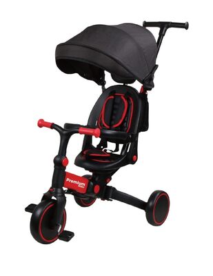 תלת אופן אינפנטי פרימיום ריידר מסתובב נשכב לאחור שהופך להיות אופני איזון