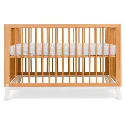 מיטה תינוק וויני טבעי בסיס לבן חומר גלם: עץ בוק מלא