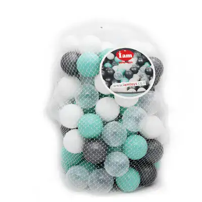 כדורי פרימיום ברשת טורקיז, אפור ולבן