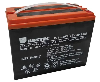 מצבר ג’ל 12V 39A רוזטק פריקה עמוקה חצי שנה אחריות