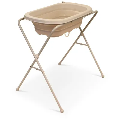 אמבטיה מתקפלת עם מעמד איכותי וצינורית ניקוז