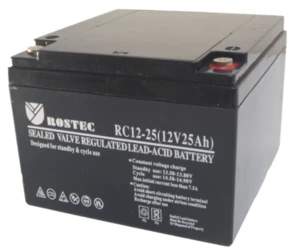 מצבר נטען 12 וולט 25 אמפר/שעה רוזטק RC12-25 (12V-25A) Rostec