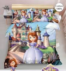 סט איכותי ביותר של סופיה הנסיכה 3 חלקים מותגים שילדים אוהבים סדין ציפה וציפית איכותיים למיטת תינוק/מעבר 100% כותנה