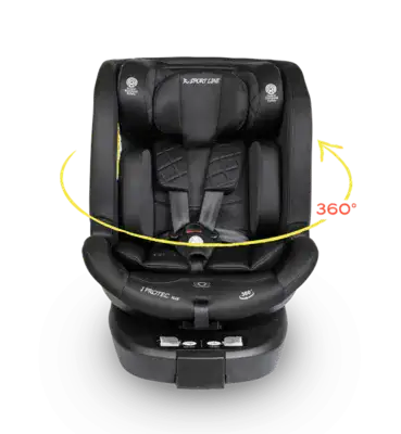 I-Protec Plus כיסא בטיחות מסתובב משולב בוסטר הכולל רגלית 0-36 ק"ג