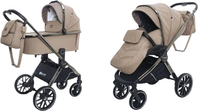 עגלה דגם גלקסי של אינפנטי צבע חאקי. עריסה טיולון ותיק