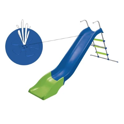 מגלשה 3.0 מטר ישרה עם מאריך גלי וחיבור למים Starplast 12-984 מגלשה 2.7 מטר כולל חיבור מים מגלשת פלסטיק איכותית