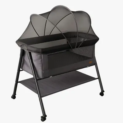 עריסה קלייר מבית איפנטי כולל כילה ומנגנון רטט ומוסיקה בצבע שחור כמו בתמונה