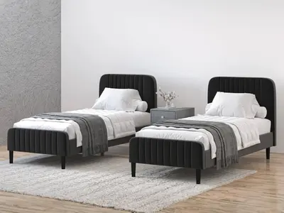 מיטת נוער מרופדת כולה 80/190 דגם סוואנה SAVANA במבחר צבעים בסיס מתכתבג',אפור,שחור