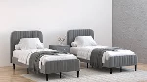 מיטת נוער מרופדת כולה בסיס מתכת 80/190 דגם סוואנה SAVANA במבחר צבעים בג',אפור,שחור