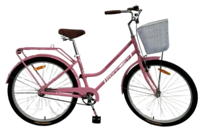 אופני עיר סיטי בייק "26 עם שלדת אלומיניום קלה, רגלית לנוער ומבוגרים – צבע ורוד