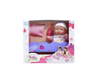 בובת תינוק במיטה בובת תינוק 20 ס”מ ואביזרים