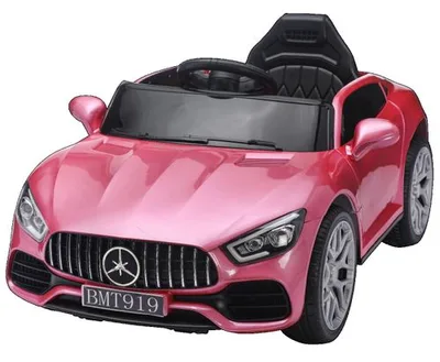 מכונית ממונעת 12V בדמות מרצדס GT עם גלגלי EVA, צלילים, אורות ושלט רחוק - ורוד Twist