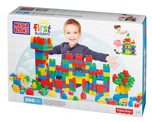 200 קוביות ענקיות להרכבה ופיתוח מיומנויות ודימיון לילדכם מבית MEGA BLOKS מתאים לגילאי 1 עד 5 !! חבילה ענקית