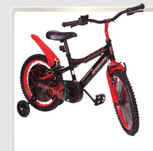 אופני ספיידרמן גלגל 18" וגלגלי עזר בעיצוב מקורי ויפהפהה.