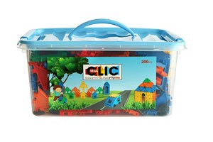 קליקס במגה קופסא 200 חלקים מגוונים וצבעוניים מיועד לגילאי 3-12 לדמיון וסקרנות MEGA CLIC