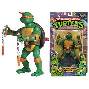 צבי הנינג'ה בובת פלסטיק מקורית ואיכותית של צב הנינג'ה האהוב מיכאלנג'לו